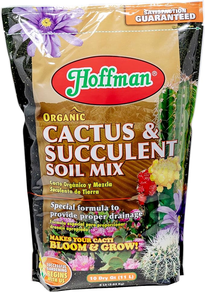 Hoffman 10410 Organic Cactus and Succulent Soil Mix, 10 Quarts