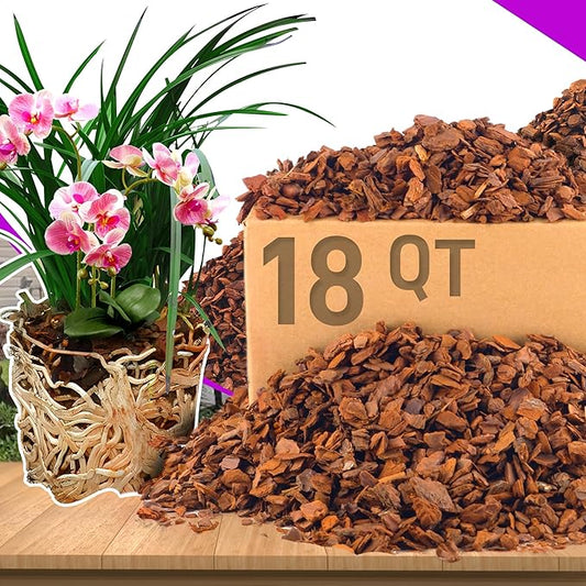 18qt Orchid Bark Horticultural Grade- Ideal for Phalaenopsis, Epiphytic Orchids, and Other Plants Potting, Repotting, Root Development, and Water Retention