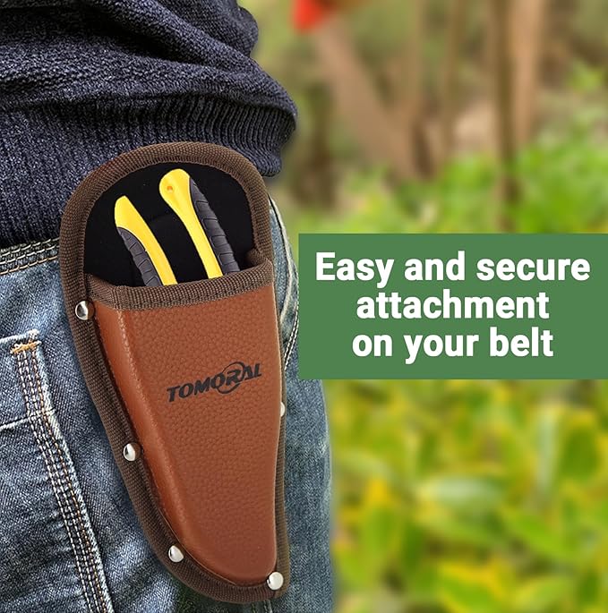 TOMORAL Pruner Holster Pruning Shears Hanging Pouch PU Leather Pliers Pruner Holder for Hand Pruner, Garden Shears,Clippers