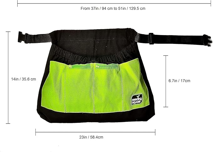 Seeding Square Harvest Apron Hands-Free Gardening Apron for Fruits, Vegetables, Tools – Adjustable, Durable, Washable