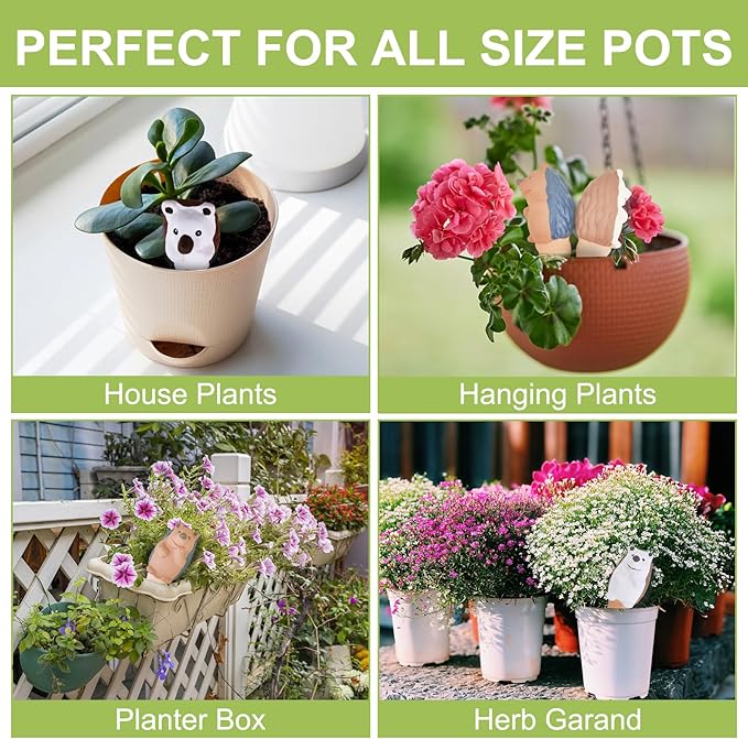 Self Watering Planter Insert Terracotta Watering Spikes Premium Plant Watering Devices Irrigation Dripper Self Watering Spikes Automatic Plant Accessories 4 Packs