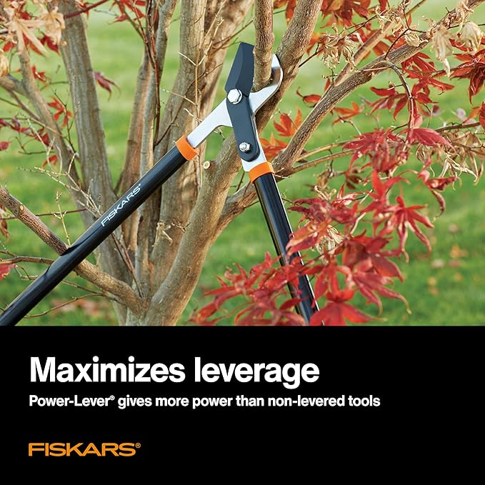 Fiskars 28-Inch Power-Lever Garden Bypass Lopper and Tree Trimmer, Sharp Precision-Ground Steel Blade for Cutting Branches up to 1.75-Inch Diameter