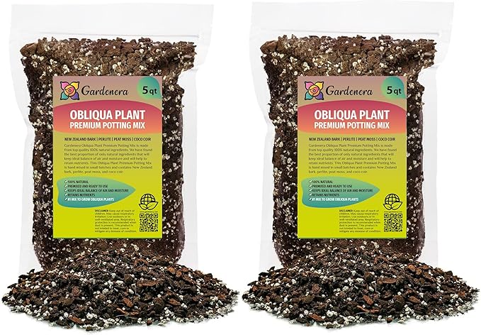 Planting Mix for Monstera Obliqua - Steady Growth and Vibrant Leaves by Gardenera - 10 Quart (2 Bags of 5 Quart)