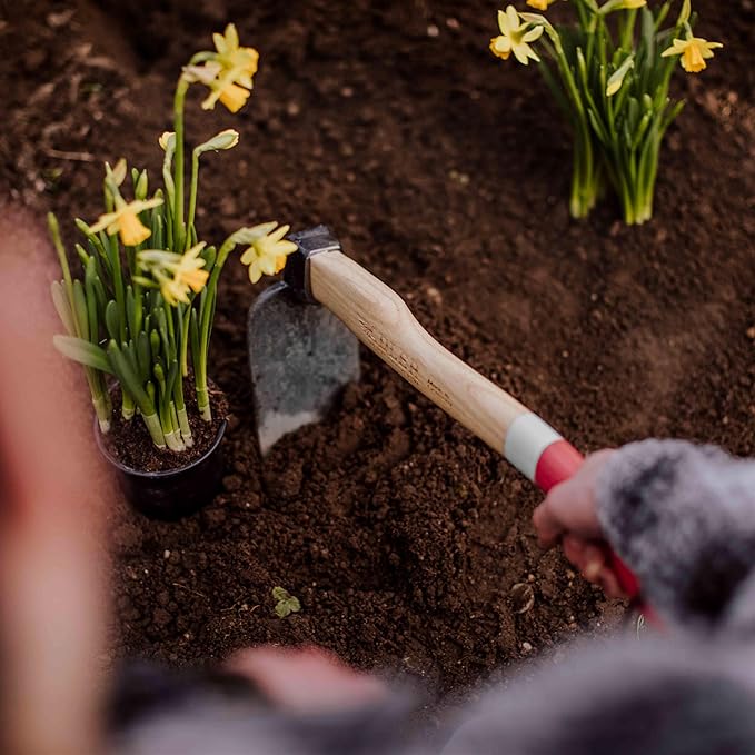 Adler - The Ivy Garden Hoe, Heavy Duty Yard Tool Lawn Care, Loosening Soil, Weeding, and Digging, Steel Head 3.9 inches, Wood Handle 17.7 inches (Green)