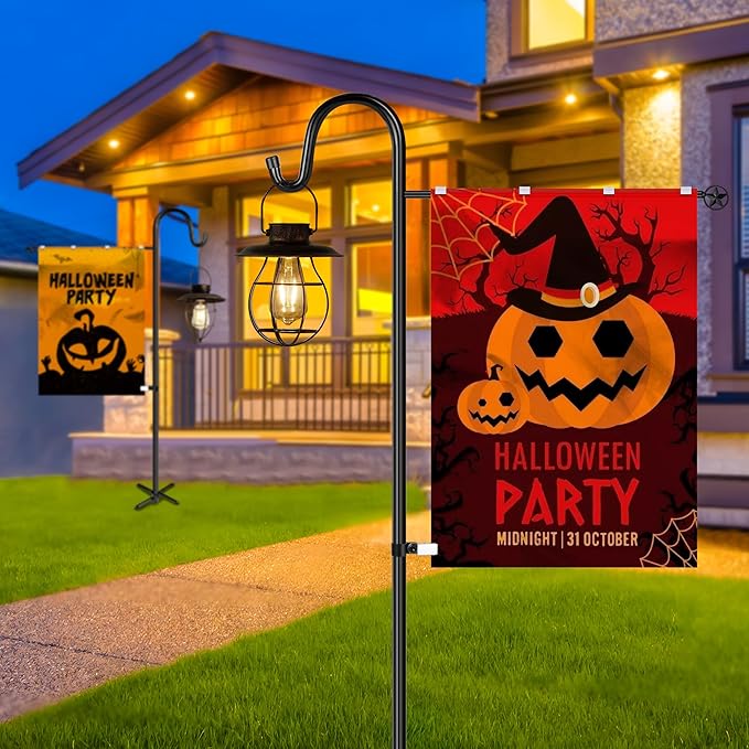 XDW-GIFTS Garden Flag Stand, Sturdy 2-Pack Flag Pole Holder with Shepherd Hook for Yard Decorations Outdoor Garden Flag Holder for 28''x40'' Flags 60 in Heavy Duty Yard Flag Post Stake (Without Flag)