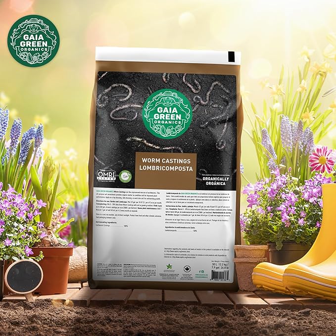GAIA GREEN 30 Liters All-Purpose Worm Castings Powder for Improved Soil Quality, Recommended for Household Plants, Urban Gardens, Lawns & Greenhouses
