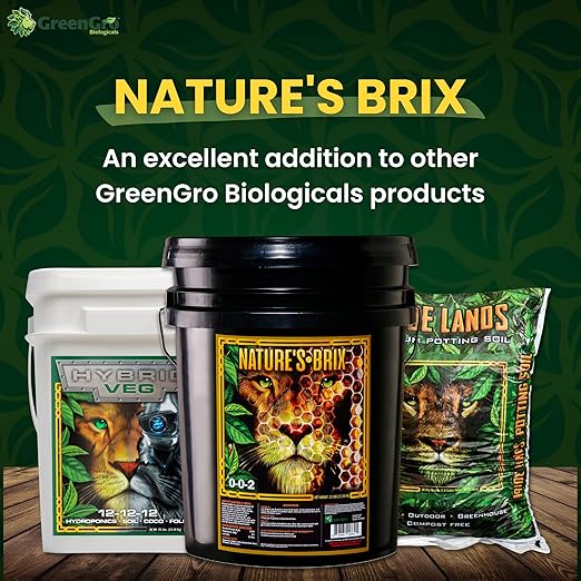 GreenGro Nature’s Brix 0-0-2, Premium Plant Microbe Food for All Gardening Methods, Increases Brix Levels and Resin Production (2 lb)