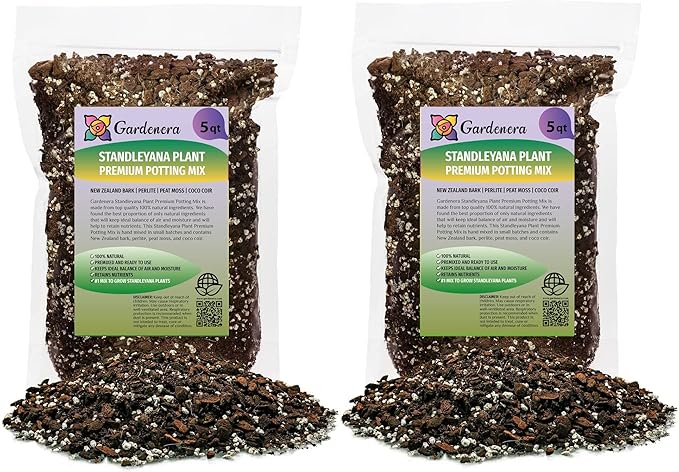 Monstera Standleyana Planting Mix - Promotes Steady Growth and Healthy Leaves - 10 Quart (2 Bags of 5 Quart)