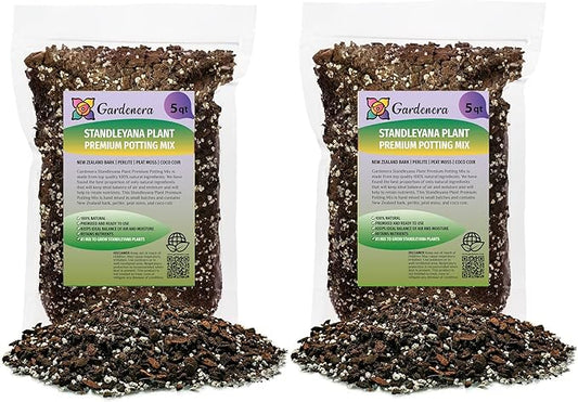 Monstera Standleyana Planting Mix - Promotes Steady Growth and Healthy Leaves - 10 Quart (2 Bags of 5 Quart)