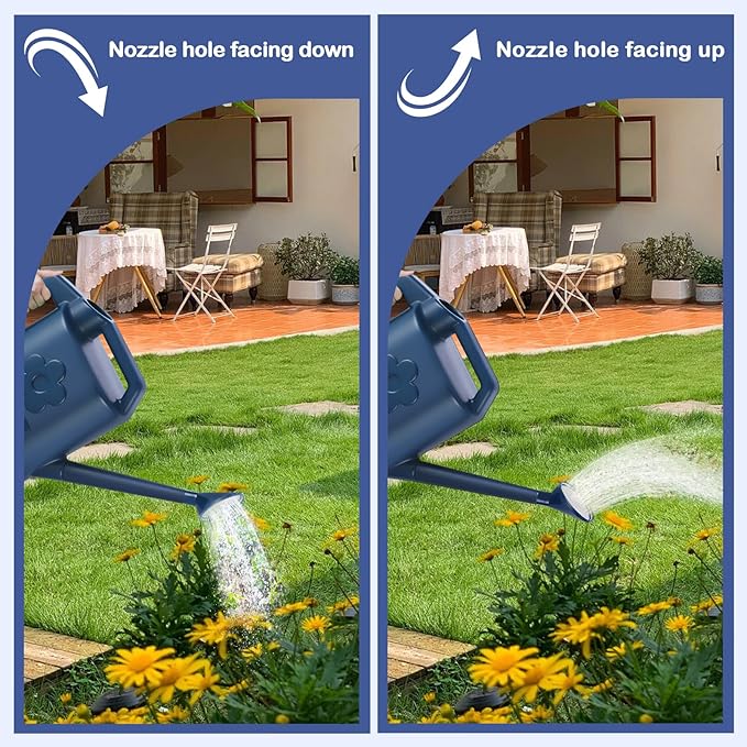 2 Gallon Watering Can for Indoor Plants, Garden Watering Cans for Outdoor Plant House Flower, Modern Plant Watering Can Large Long Spout with Sprinkler Head