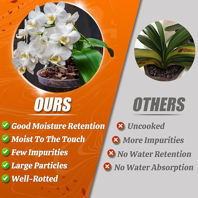 AVALUTION Orchid Potting Bark-29QT Organic Orchid Bark for Plants, All Natural Pine Bark Wood Chips for Houseplant Mulch, Orchid Plants Root Development, Mulch for Potted Plants