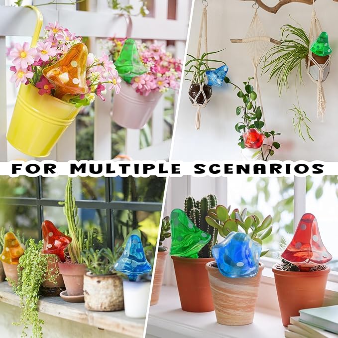 Plant Self Watering Globes Bulbs Planter Insert Automatic Plastic Watering Devices Plant Waterer Spikes for Indoor Outdoor,Self Irrigation System Lasts for 3-4 Weeks