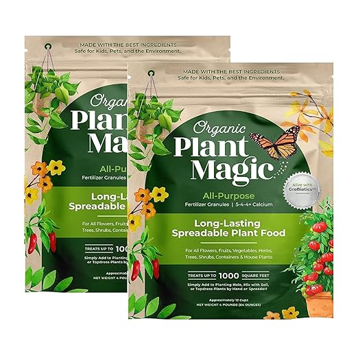 Organic Plant Magic - Premium Granular Fertilizer (Two 4 lb Bags)
