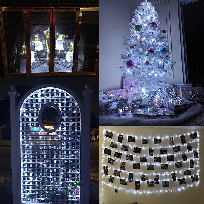 66Ft 200LED Fairy Lights Plug in with Remote, Waterproof String Lights Outdoor & Indoor 8 Modes with Timer, LED Twinkle Lights for Girl's Room Garden Patio Halloween Christmas Decorations (Cool White)
