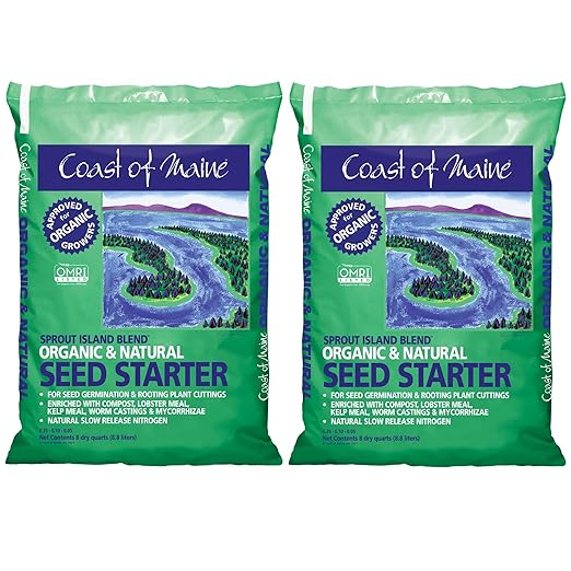 Coast of Maine, 8qt (Pack of 2) Sprout Island Blend, Organic & Natural Seed Starter for Seed Germination & Root Plant Cuttings