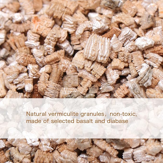 8QT Vermiculite, Organic Vermiculite for Gardening, Plants, Seed Starting, Potting Soil, Muchroom Growing, Horticultural Vermiculite Bulk, 100% Natural, 3-6mm