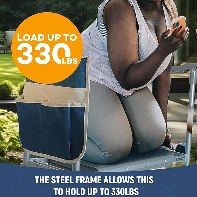 Garden Kneeler and Seat,2-in-1 Foldable Kneeling Pad and Stool with Thicken & Widen Soft Kneeling Pad,Wear-Resistant Prevent Knee and Back Pain reat, Gardening Gifts for Women and Men (B)