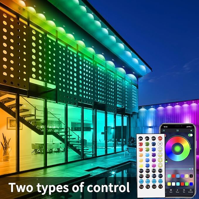 500ft Permanent Outdoor Lights, RGB LED Eaves Lights,IP67 Waterproof LED Eaves Light for Christmas,Halloween Decor,Outdoor Decor,Garden Décor（2 Rolls of 250ft）