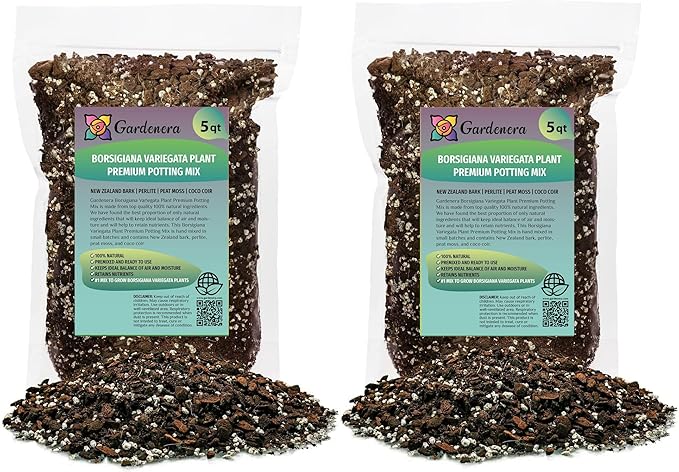 Monstera Borsigiana Planting Mix - Promotes Steady Growth and Healthy Leaves - 10 Quart (2 Bags of 5 Quart)