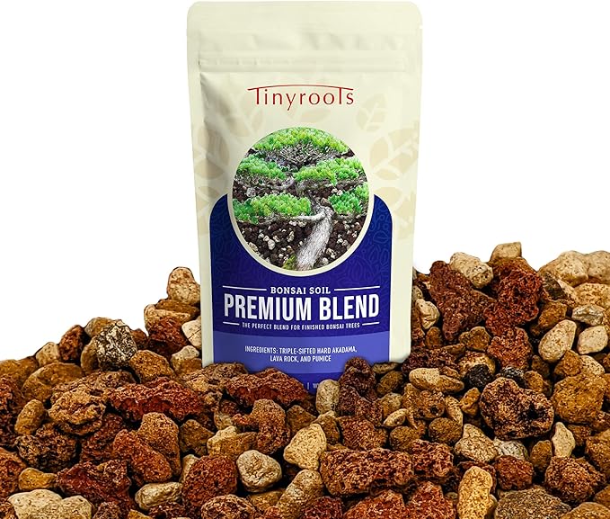 Bonsai Outlet Premium Bonsai Soil - Tinyroots 2.25 Quart Soil Blend for Finished Bonsai, Ideal for Water Retention and Root Development, Made from Genuine Akadama, Red Lava Rock and Pumice