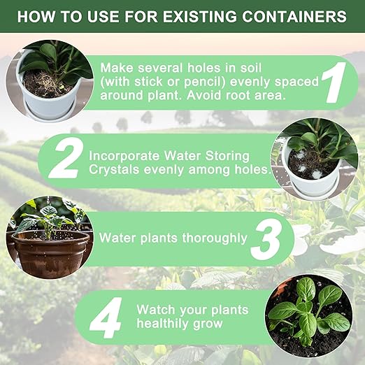5 LB Water Storing Crystals for Plants Prevents overwatering and Dehydration of Plants Indoor and Garden (80OZ)