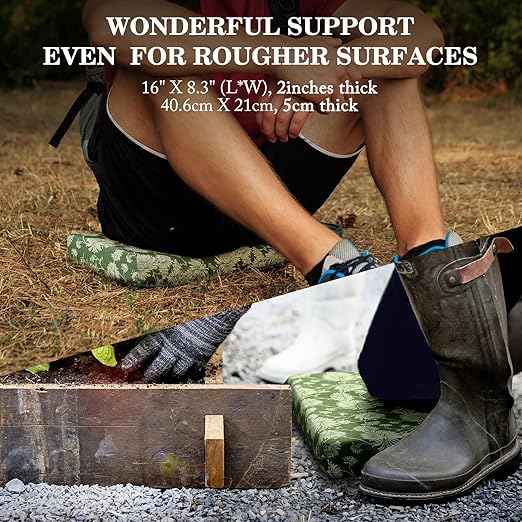 Colwelt Gardening Foam Kneeling Pad Set 3pcs, Gardening Gifts for Women Gardeners, Elegant Pattern Garden Protection Tools Set, Charming Garden Accessories(Extra Thick Kneeling Mat, Apron, Gloves)