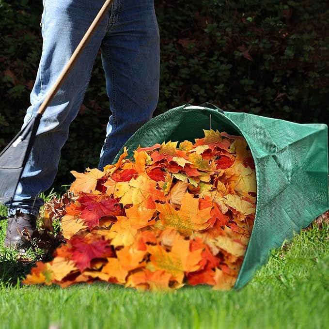 53 Gallon Leaf Collector，Large Yard Dustpan，Portable Pop Up Leaf Bags, Foldable Leaf Pick Up Tools，Reusable Yard Garden Bags for Leaves Lawn Trash（200L）