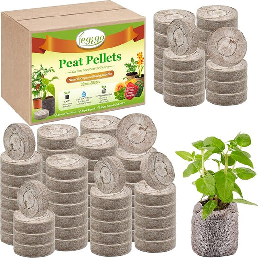 Legigo 200 Pcs 30mm Seed Starter Peat Pellets Pods for Seedlings- Compressed Seed Starting Pellets Seed Starter Pods Plugs Soil Peat Pods for Starting Seeds, Garden Planting Herb Flower Vegetables