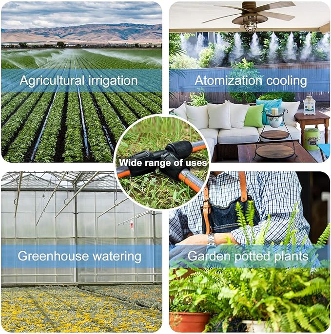 Kalolary Barbed Tee for 5/16 Inch Irrigation Tube, 20PCS Anti-Drop Drip Irrigation Hose Fittings for 8/12mm PE Pipe Micro Spray Lock Drip Irrigation Parts Connectors 3-Way Adapter Watering System