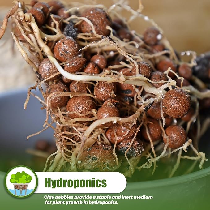 2.2 LB Clay Pebbles Leca Balls for Plants, hydroponic expanded clay pebbles, Ideal for Potted Planter drainage rocks material