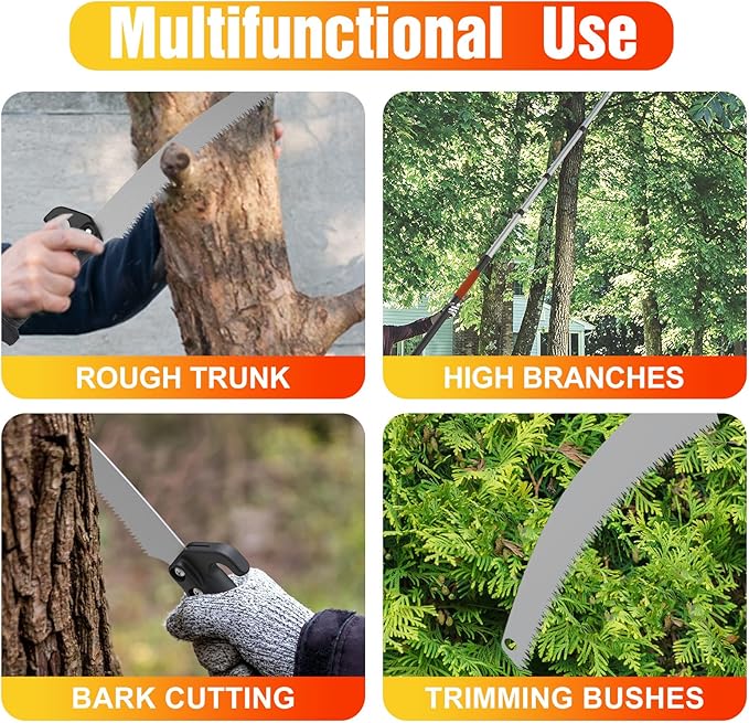 26FT Pole Saw, Telescoping Pole Saws for Tree Trimming, Extendable Tree Pruner for Backyard and Garden, Manual Pole Saw Tree Trimmer with 5-20FT Extension Pole