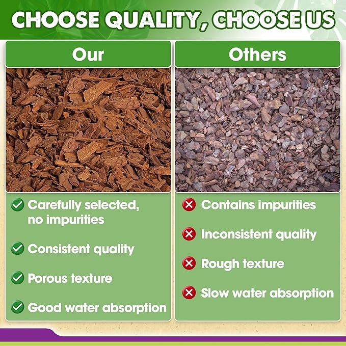 DUSPRO Recycle Orchid Bark Bulk, Fine Orchid Bark for Plants, Optimal Texture Bark for Orchids, Ideal Wood Chips for Plants, Plant Bark for Potting, Bark Soil for Plants (26qts, Standard Bark)