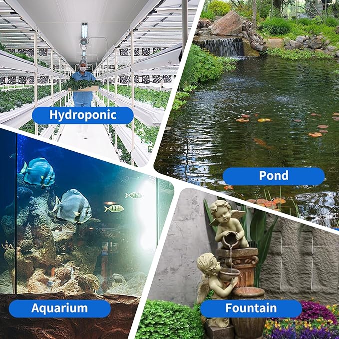 Submersible Pump 660GPH with AUTO-Shut-Off 8.2ft High Lift for Fountains, Hydroponics, Ponds, Aquariums & More