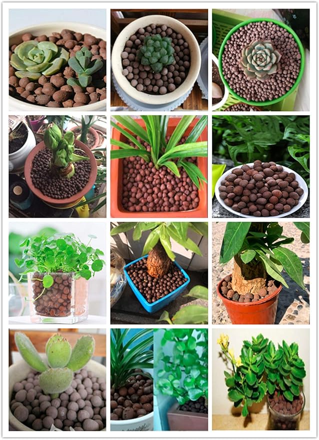 10LBS Expanded Original Clay Pebbles Hydroponics Gardening Leca Clay Grow Media for Orchids,Aquaponics, Aquarium Fish Tank Substrate,8-14mm