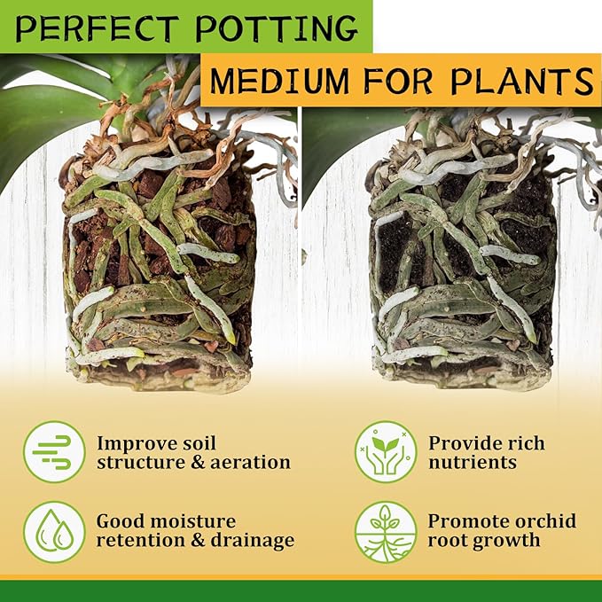 Legigo 6 Quarts Organic Orchid Potting Bark- All Natural Orchid Bark Potting Mix Pine Bark Wood Chips for Houseplant Mulch, Orchid Plants Root Development