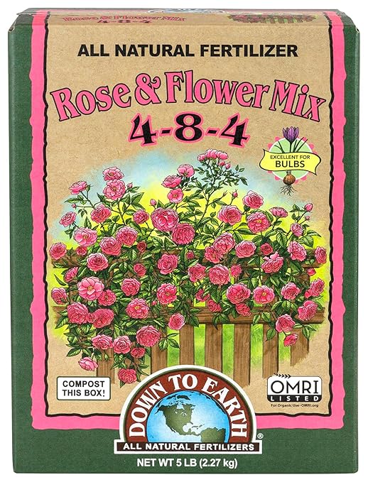 Down To Earth All Natural Fertilizers Organic Rose & Flower Mix 4-8-4, 5 lb