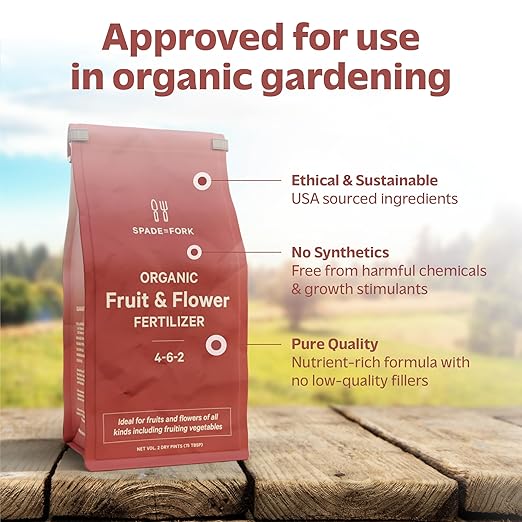 Organic Fruit & Flower Fertilizer - 2lbs - Natural Indoor & Outdoor Plant Food for Strong Healthy Plants and Soil