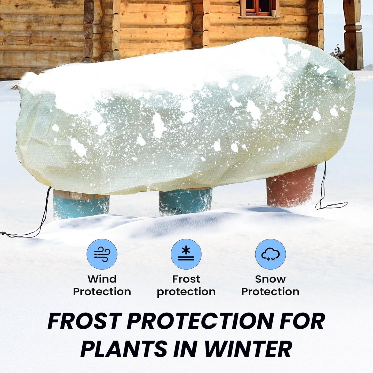 MIXC 2 Packs Plant Covers Freeze Protection, 59" x 19.7" x 21.7" Winter Plant Cover Cold Weather Tree Frost Cloth Warm Blankets Shrub Covers for Outdoor Plant