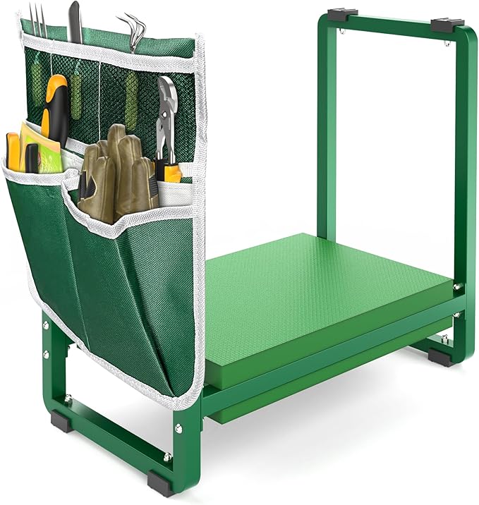 FLINTER 10.2" Wider Garden Kneeler and Seat, Heavy Duty Thick Gardening Bench for Kneeling and Seat - Garden Kneelers for Seniors, Gardening Stools for Women, Grandparents, Gardeners