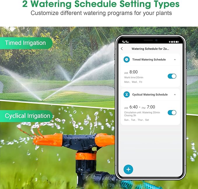 Smart Hose Watering Timer with Wi-Fi Hub, Automatic Irrigation System Controller for Lawns and Yard, Compatible with Alexa Dark Gray-Brass Inlet & Plastics Outlet (2-Outlet)