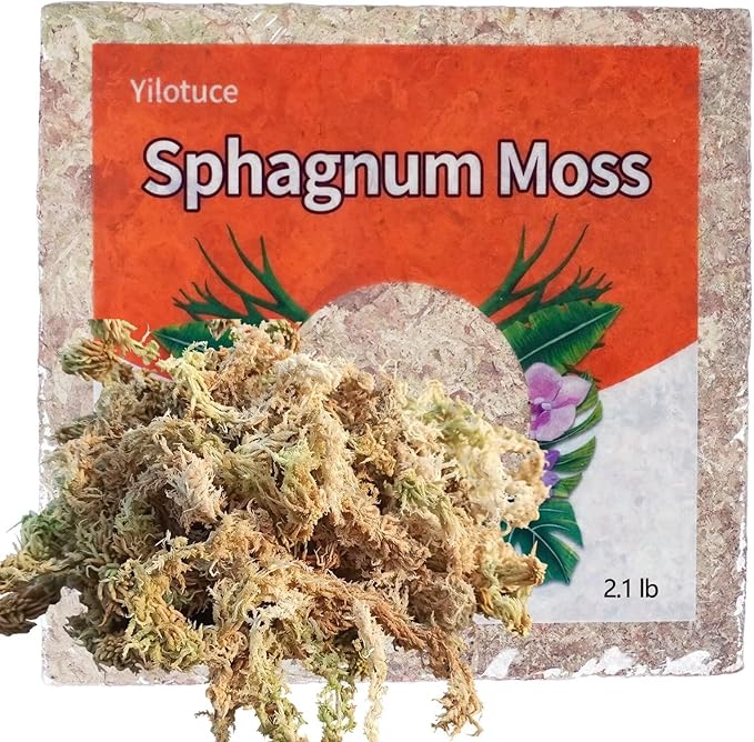 2.1 lb Sphagnum Moss for Plants, Carefully Selected Clean Sphagnum Moss Brick for Rooting Plants