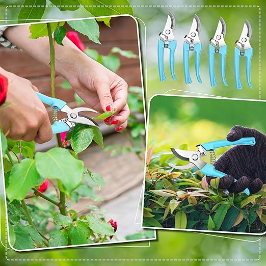 Chumia 30 Garden Flower Shears Pruning Scissors Heavy Duty Plant Scissors Trimming Garden Clippers Hand Tree Pruner for Yard Gardening Plants Hedge Flower Tree Cutting Secateurs (Blue)