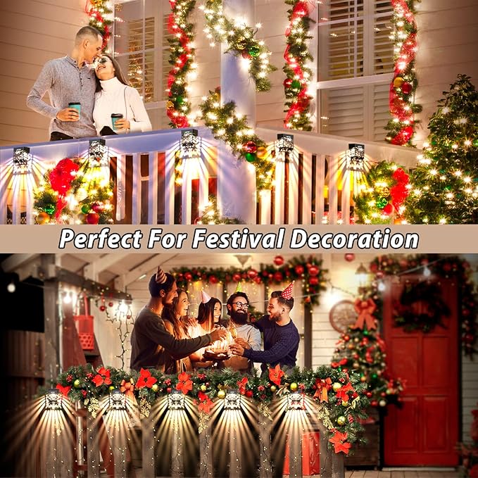 LOFTEK Solar Deck Lights, 12 Pack Solar Fence Lights, Outdoor Garden Decorative Light, Dusk to Dawn, Waterproof, Fence Post Light for Railing, Patio, Backyard, Stair, Step, Camping, Warm White