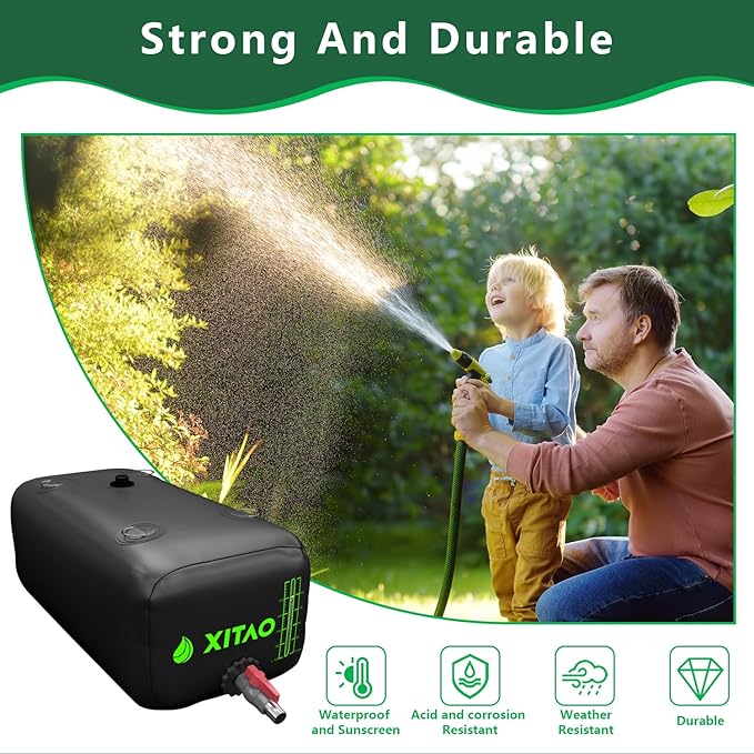 XITAO 29Gal Water Storage Bladder w/Water Level Indicator, Large Capacity Foldable Water Storage Containers, Portable Emergency Water Tank Water Bag for RVs, Irrigation
