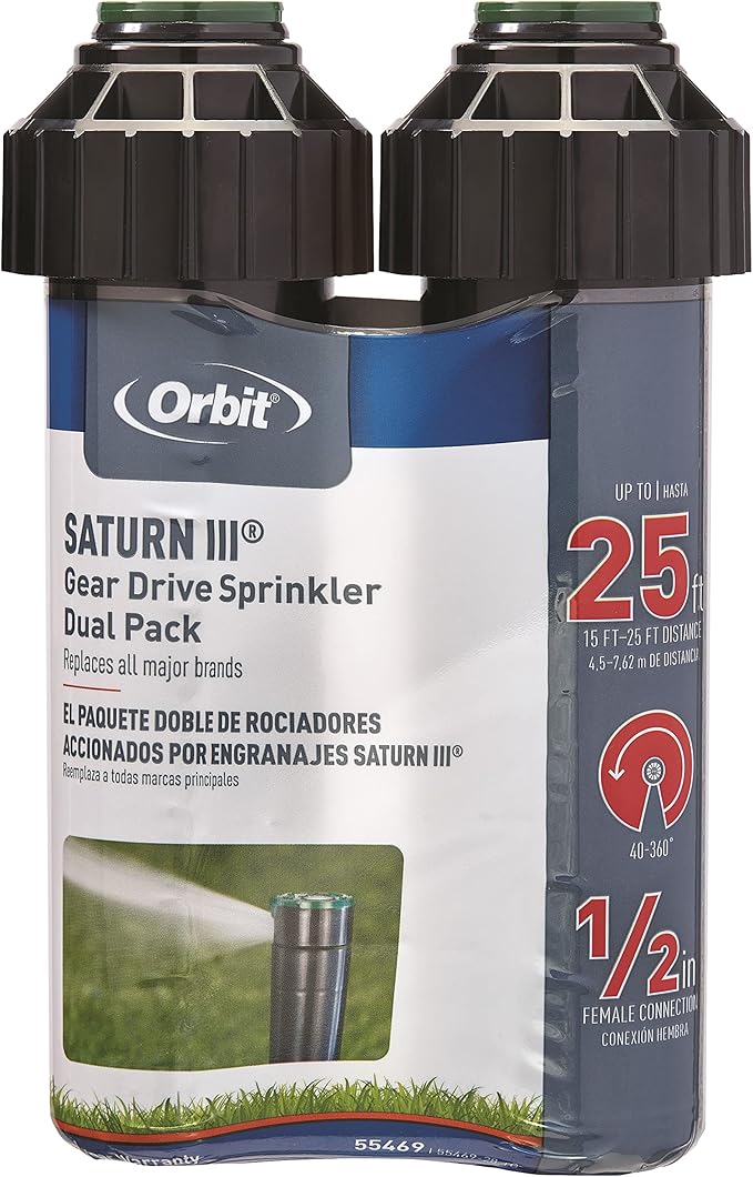Orbit 55469 Saturn III Gear-Drive Rotor Water Sprinkler (2-Pack)