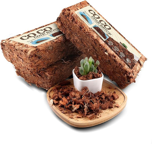 3 Pack Cocount Husk Chips-3.3LB Organic Coco Chips with Low EC & PH Balanced, High Expansion Coconut Substrate Coco Husk Mulch for Garden Flowers, Planting, Reptile, Indoor & Outdoor