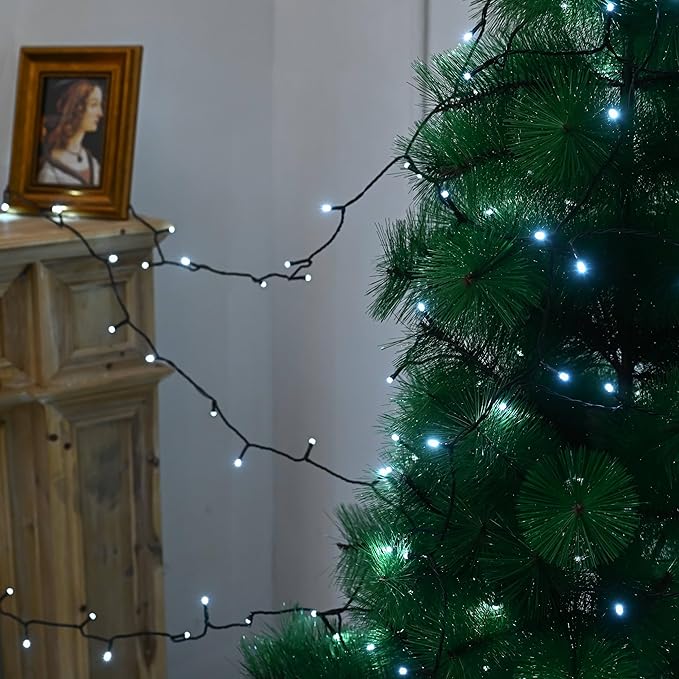 Outdoor String Lights, 1000 LED 108Ft Christmas Light with Remote, 8 Lighting Modes, Powered Plug for Wedding Party Garden Tree Yard Indoor Decorations(328 Ft | White, 328 Ft)