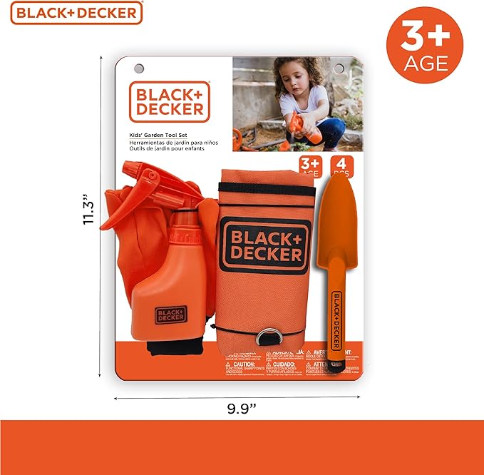 Black & Decker Kids Gardening Set – Pretend Play Set with Costume and Gardening Accessories