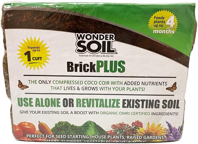 WONDER SOIL | Organic Coco Coir Brick | The Only Ready to Plant Compressed Coco Coir Fully Loaded with Nutrients | 3 Bricks Expands to 7.5 Gallons | Incl Worm Castings & Nutrients | 3 Pack
