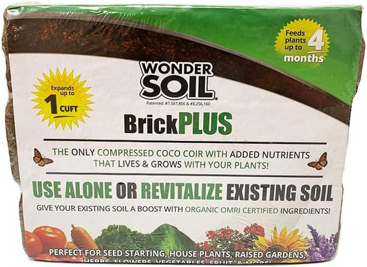 WONDER SOIL | Organic Coco Coir Brick | The Only Ready to Plant Compressed Coco Coir Fully Loaded with Nutrients | 3 Bricks Expands to 7.5 Gallons | Incl Worm Castings & Nutrients | 3 Pack